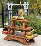 LUNGTA | Premium Solid Wood Hand Carved Personal Shrine Altar Meditation Table