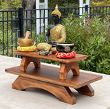 LUNGTA | Premium Solid Wood Hand Carved Personal Shrine Altar Meditation Table