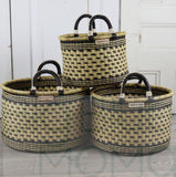 Big Blue Moma | Short Laundry Basket - Gingham Checks
