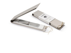 Berti | Compendio Steak Knifes, set of 6, Polished Blade - Ice Lucite