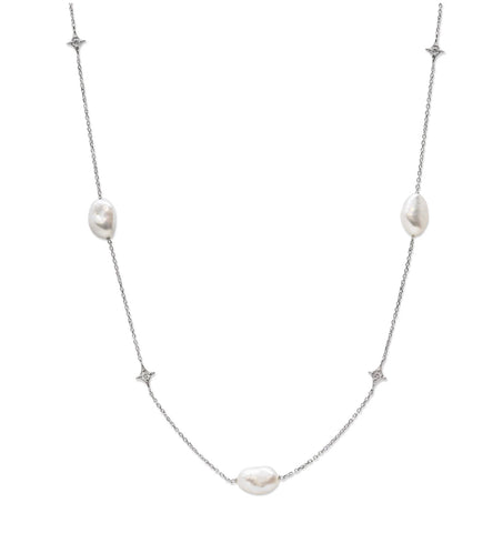 Anzie | Emilia Gothic Star Baroque Pearl Necklace in Silver