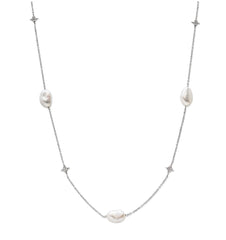 Anzie | Emilia Gothic Star Baroque Pearl Necklace in Silver