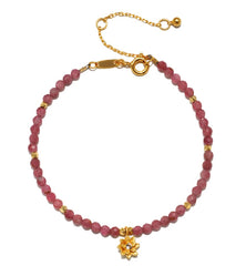 Satya | Pink Tourmaline Lotus October Birthstone Bracelet