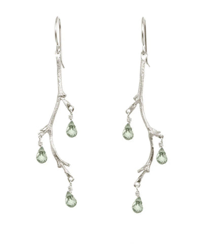 Catherine Weitzman | Mini Fringe Earrings with Green Amethyst