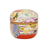 Tea Leaves Container 3.5 FL Oz Floral Red