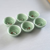 2.5"D Koi Fish Kung Fu Tea Cups 2 Piece Set