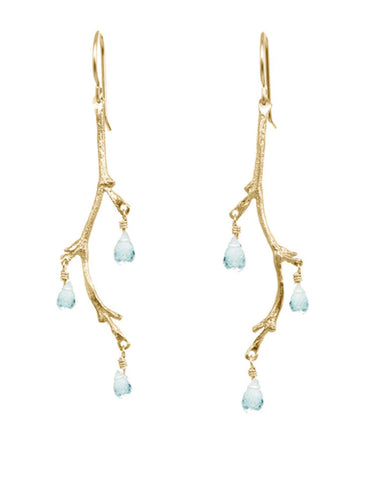 Catherine Weitzman | Mini Fringe Earrings with Swiss Blue Topaz