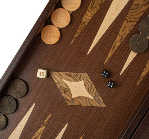 Manopoulos | Handcrafted Wenge 3-in-1 Chess, Backgammon, and Checkers Set
