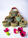 The African Home Goods | African Market Basket | Ghana Bolga Basket Pastel Green