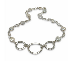 MATSU | Keshi Trio Circlet Necklace on Keshi Loop Chain