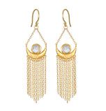 Satya | Cascade of Starlight Moonstone Fringe Drop Earrings