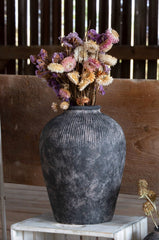 Bacon Baskeware | Black Terracotta Vase