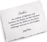 Pyrrha | Feather on small paperclip chain with talisman clip