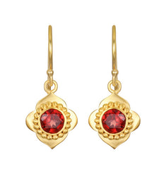 Satya | Strong Heart Garnet Drop Earrings