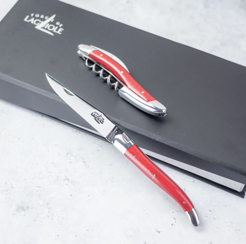 Forge De Laguiole | Red Duo Set - Folding knife & sommelier