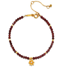 Satya | Red Garnet Lotus January Birthstone Bracelet