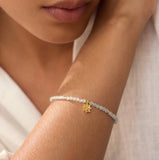 Satya | White Topaz Lotus April Birthstone Bracelet