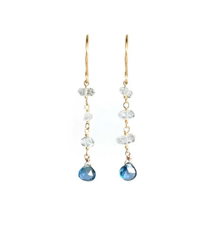 Catherine Weitzman | Herkimer Diamond with Heart-Shaped Stone Earrings
