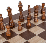 Manopoulos | Handcrafted Wenge 3-in-1 Chess, Backgammon, and Checkers Set