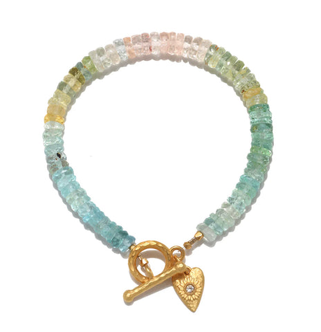Satya | Tranquil Spirit Aquamarine Heart Toggle Bracelet