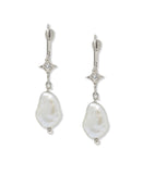Anzie | Emilia Gothic Star Baroque Pearl Earrings in Silver