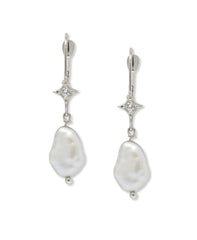 Anzie | Emilia Gothic Star Baroque Pearl Earrings in Silver