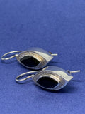 John Blair | Black Onyx marquise silver earrings