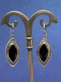 John Blair | Black Onyx marquise silver earrings