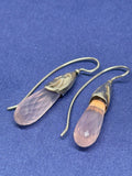 John Blair | Pink Quartz Teardrop silver earrings