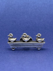 John Blair | Ducklings Sterling silver pin