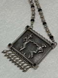 John Blair | "Hat Dance" silver necklace with black onyx