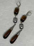 John Blair | Cognac Quartz silver earrings