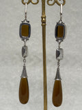 John Blair | Cognac Quartz silver earrings