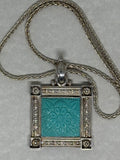John Blair | Carved turquoise silver necklace