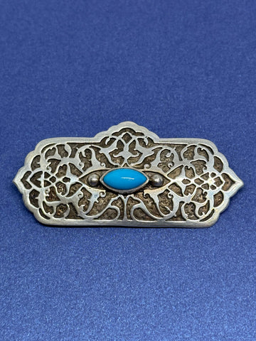 John Blair | Sterling silver brooch with turquoise