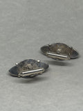 John Blair | Sterling silver Olive quartz and amethyst cufflinks