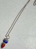 John Blair | Coral and Lapis silver necklace