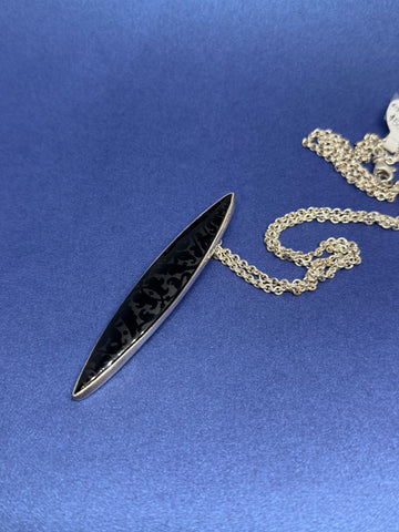John Blair | Sandblasted black onyx silver necklace
