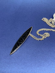 John Blair | Sandblasted black onyx silver necklace