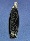 John Blair | Sandblasted black onyx silver pentant