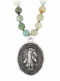 Pyrrha | Gaia Goddess Aquamarine Talisman Sautoir Necklace