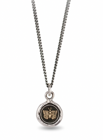 Pyrrha | Sterling Silver and Gold "Butterfly" Talisman Necklace