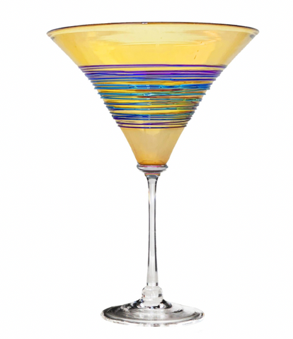 Romeo Glass | Gold Rainbowspun Martini Glass