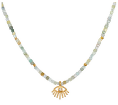 Satya | Serene Being Evil Eye Aquamarine Necklace