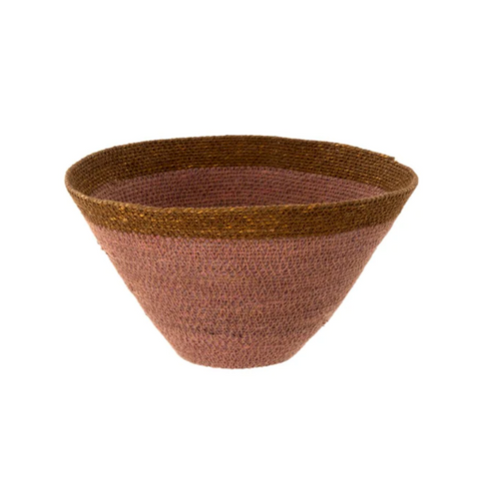 Indaba | Nova Seagrass Basket - Pink/Brown - Large