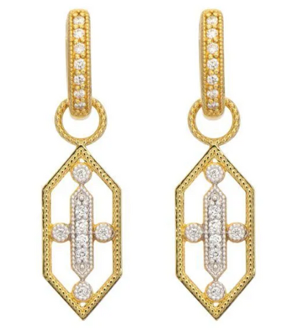 Jude Frances | Lisse Open Elongated Hexagon Earring Charms