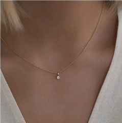 Leah Alexandra | Birthstone Necklace - Gold & White Topaz