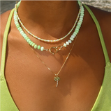 Leah Alexandra | Palm Tree Necklace - Gold & CZ