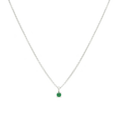 Leah Alexandra | Birthstone Necklace - Silver & Emerald
