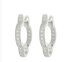 Jude Frances | Delicate Small Clover Hoop Earrings